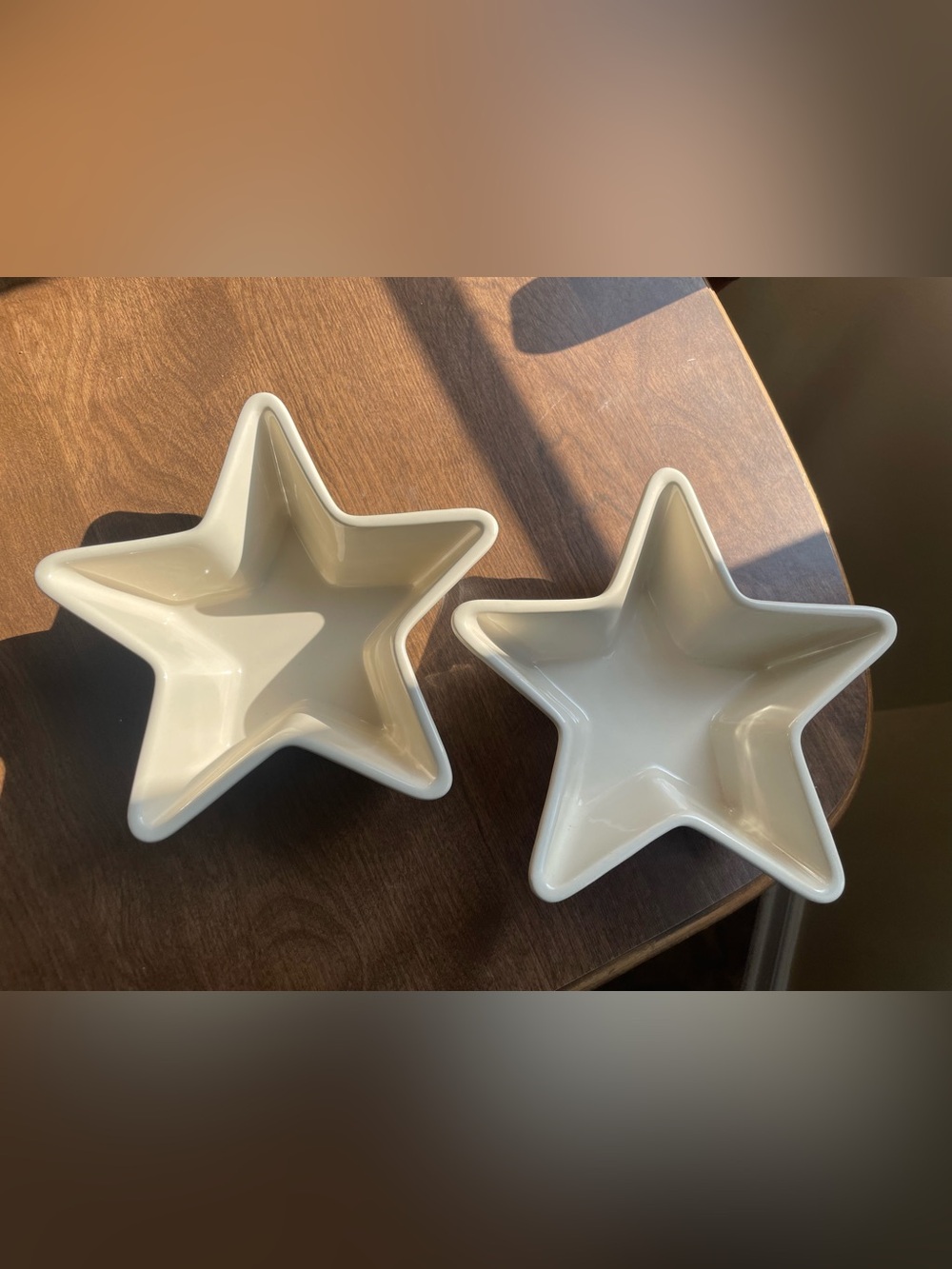 Longaberger Star Shaped pottery Dishes - Set of 2